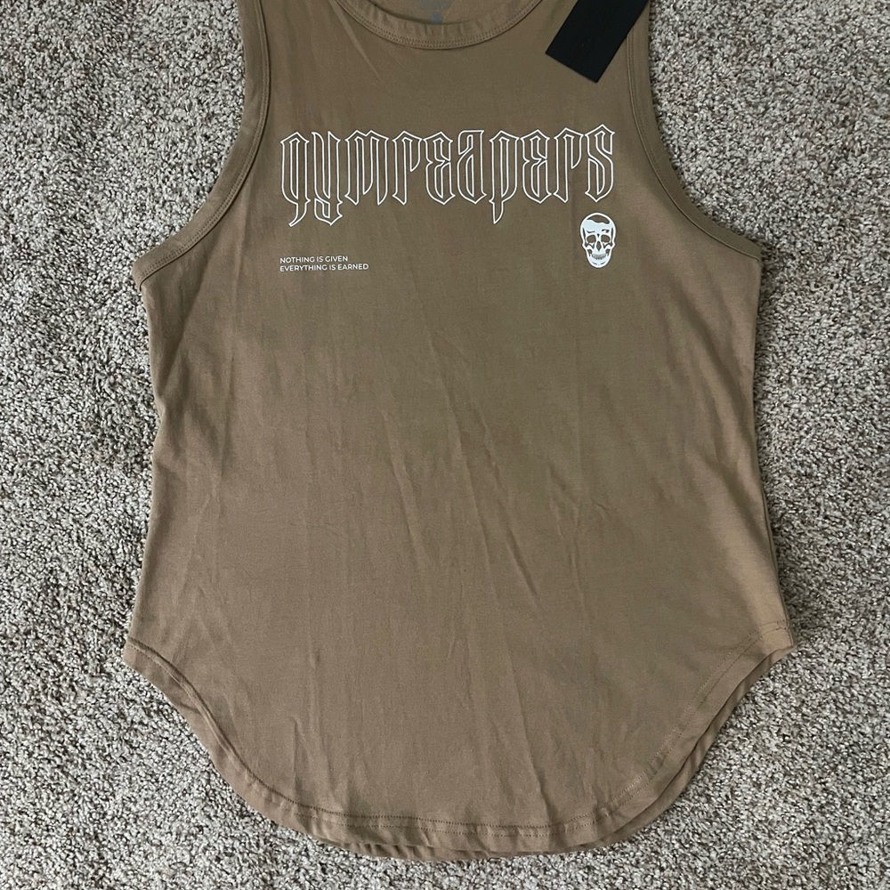 Gymreapers Tan Sleeveless Tank Top